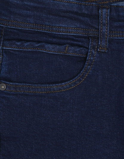 Basic Men's Denim Jeans - Dark Blue