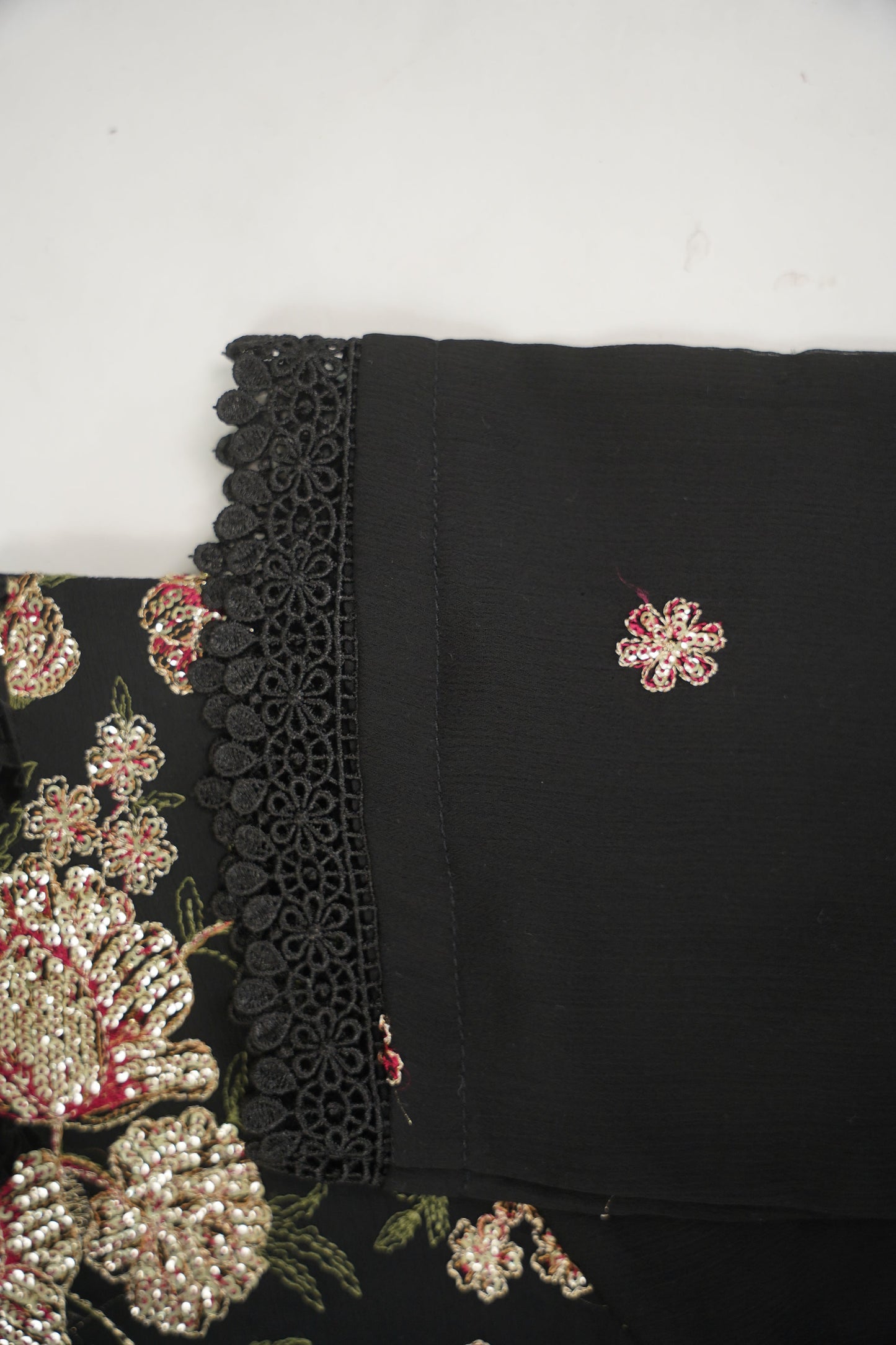 Husan e Jahan - Luxury Chiffon Outfit with Chiffon Dupatta - Ready to Wear - V2 - Eid25 - 07 - HEJBlack-V207