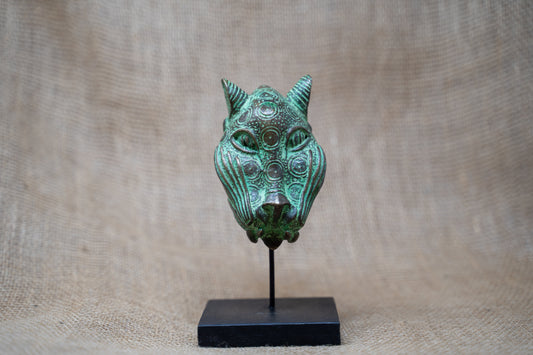 Benin Leopard sculpture - Bronze 26.2