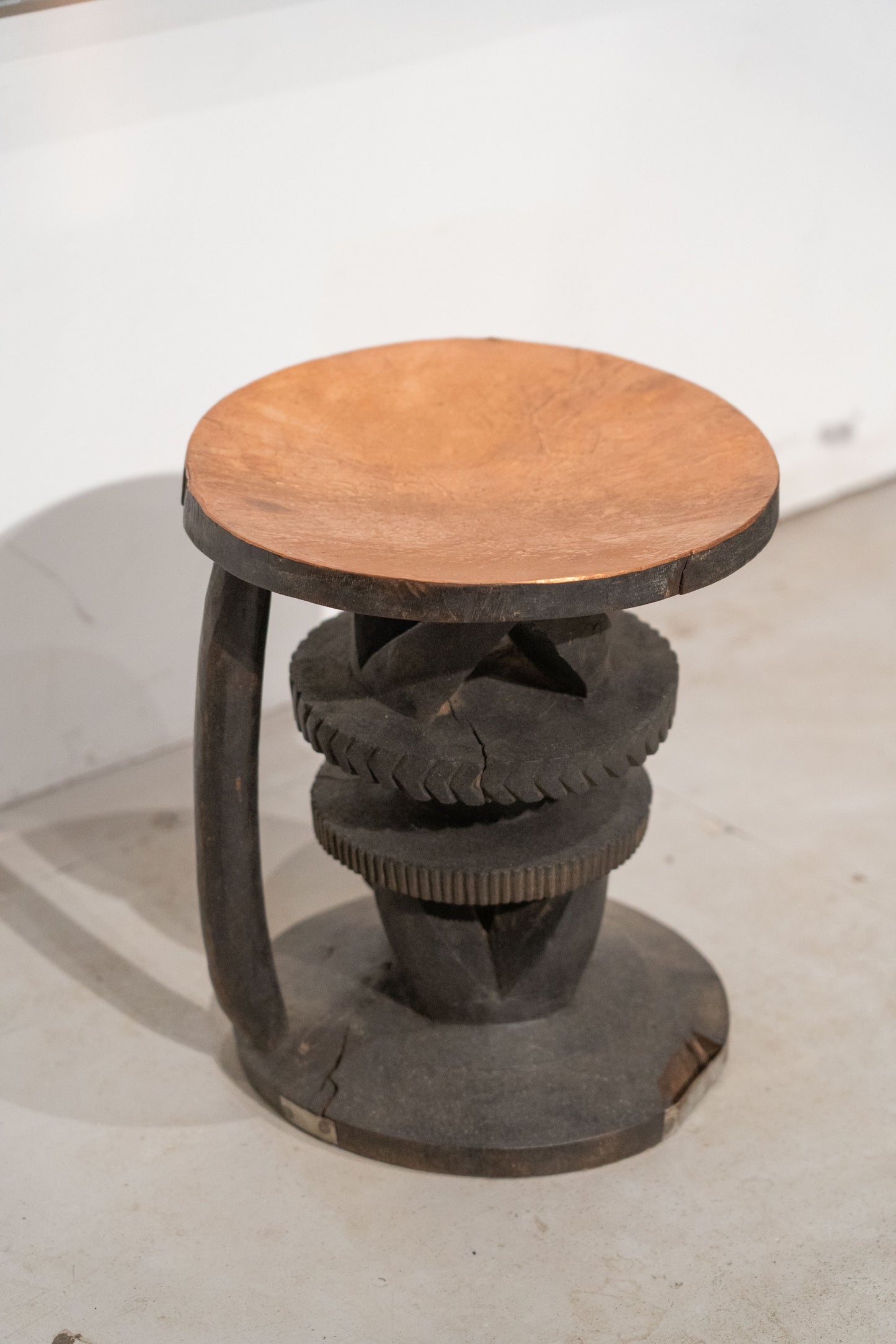 Vintage Tonga Stool - Black & Copper