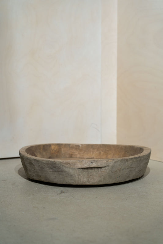 Vintage Large Round Wooden Bowl No 2
