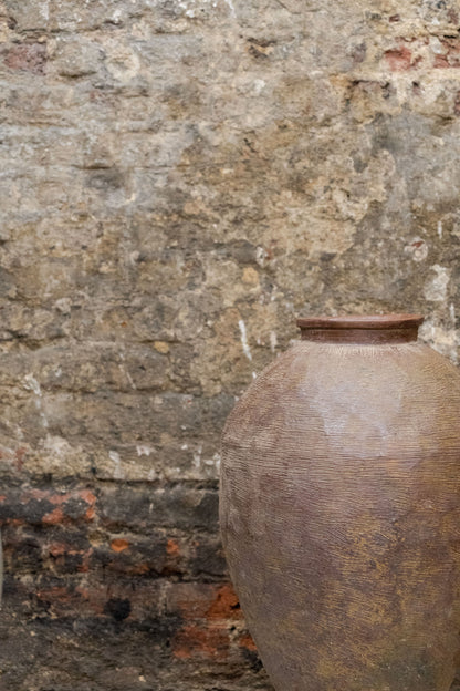 Vintage Old Brown Asian Pots