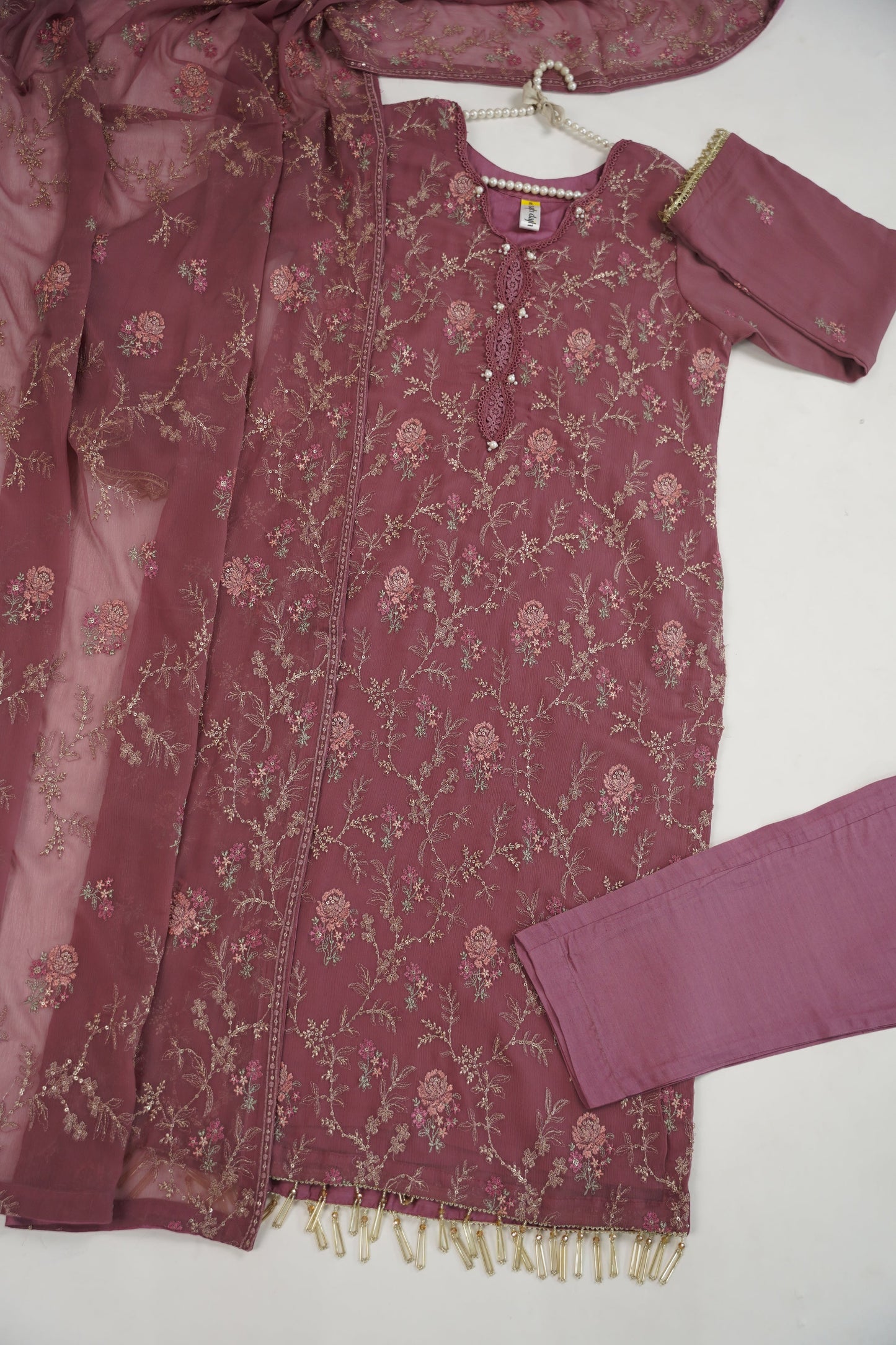 Husan e Jahan - Luxury Chiffon Outfit with Chiffon Dupatta - Ready to Wear - Eid25 - HEJ-V3-D8