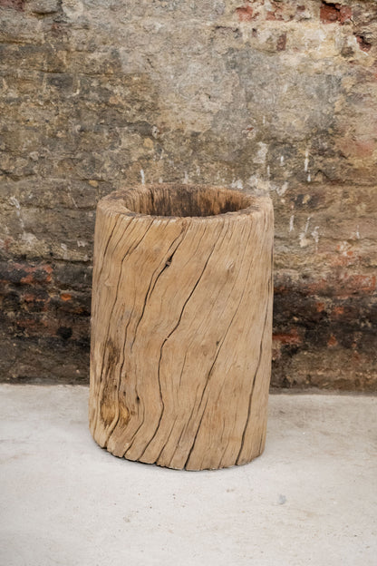 Vintage Elm Asian Wooden Mortar XL