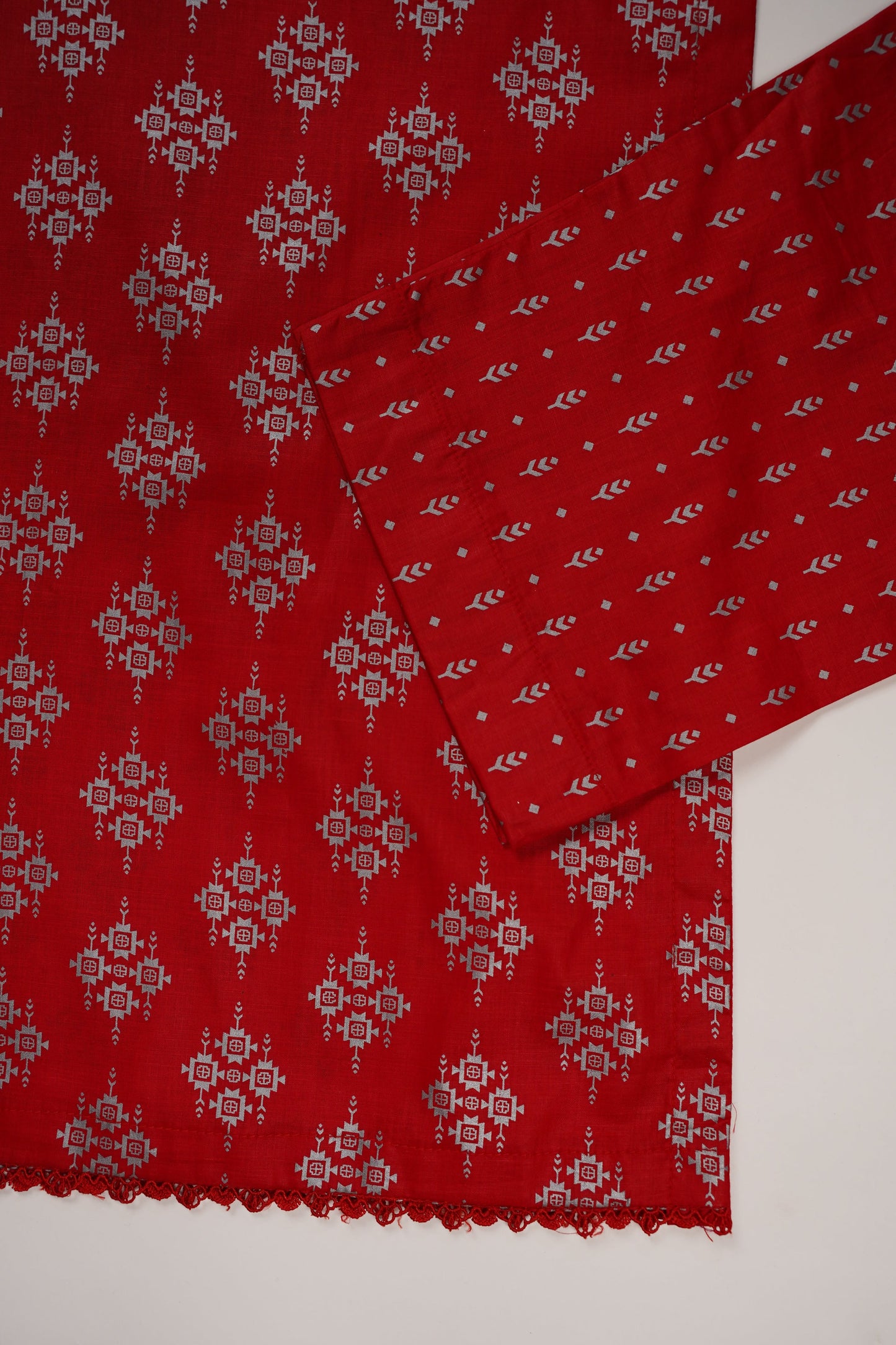 Rozi - Printed  cotton  Outfit - Ready to Wear PD121 red