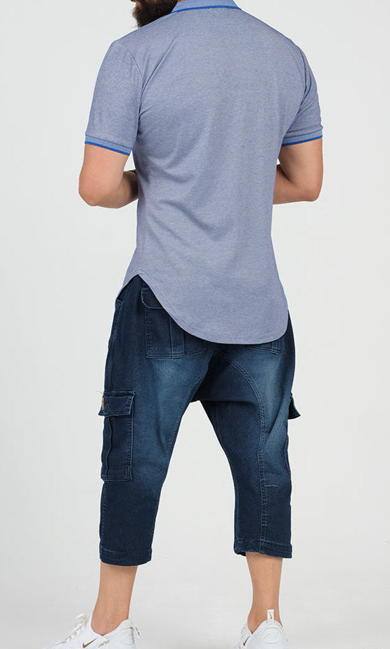 QL Pantacourt Cargo Jeans in Dark Blue