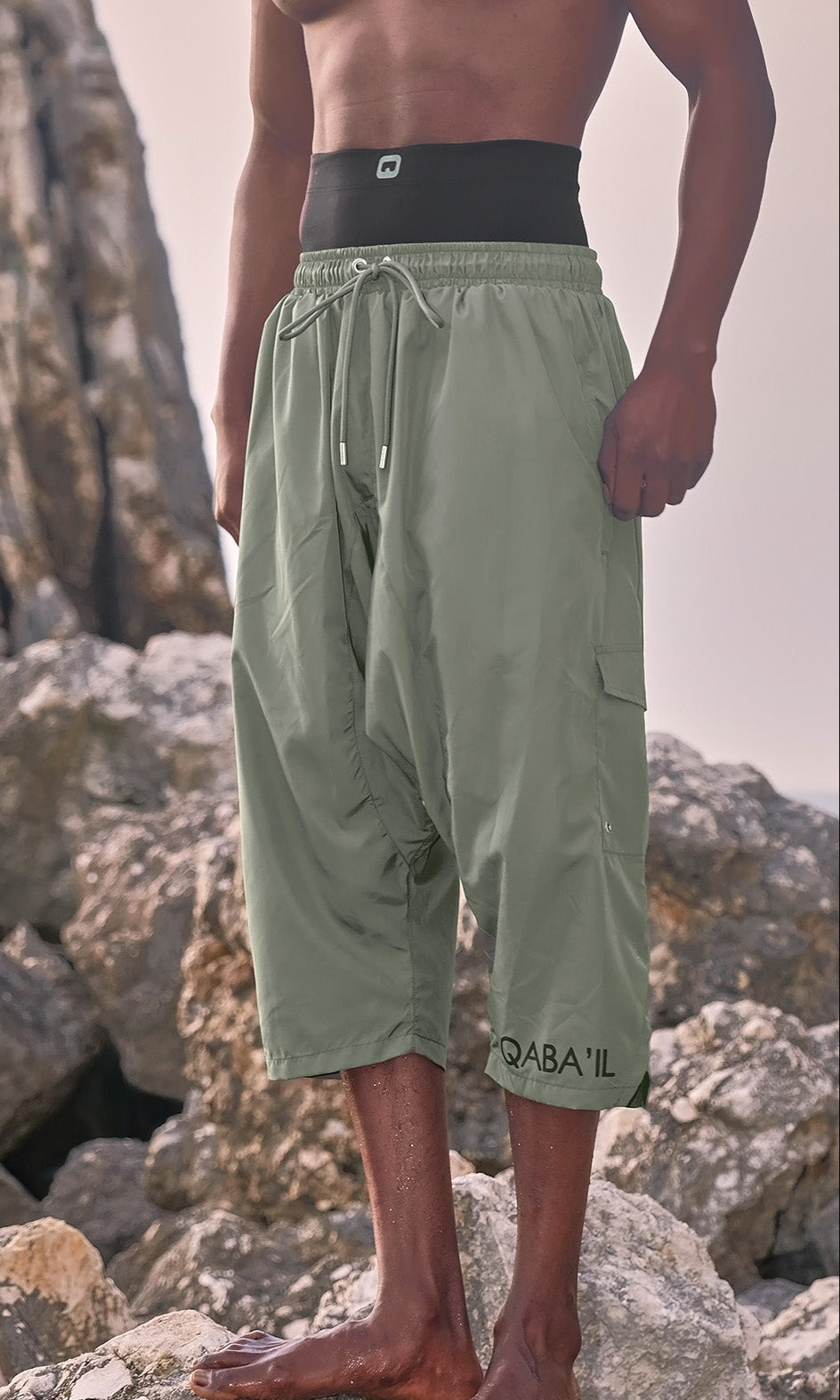 QL Halal Cargo Swim Shorts SB UNI in Khaki