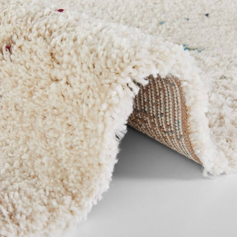 Deep-Pile Velour Rug Cream Colour