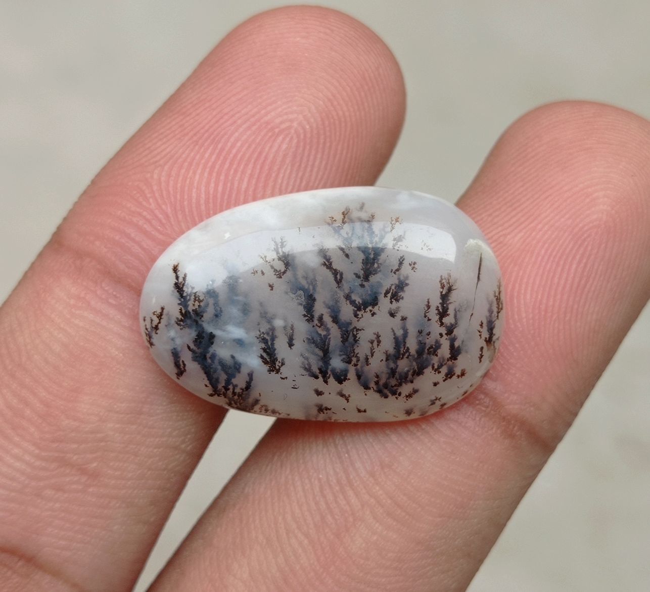 20.8ct Natural Dendritic Agate - Shajri Aqeeq - 26x17x5mm