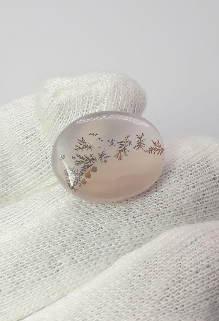 15.1ct Natural Dendritic Agate - Shajri Aqeeq - Dimension-21x17mm