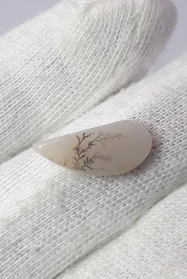 4.2ct Natural Dendritic Agate - Shajri Aqeeq - Dimension-18x9mm