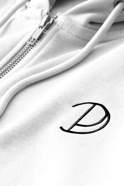 Embroidered P Zip-Up Hoodie