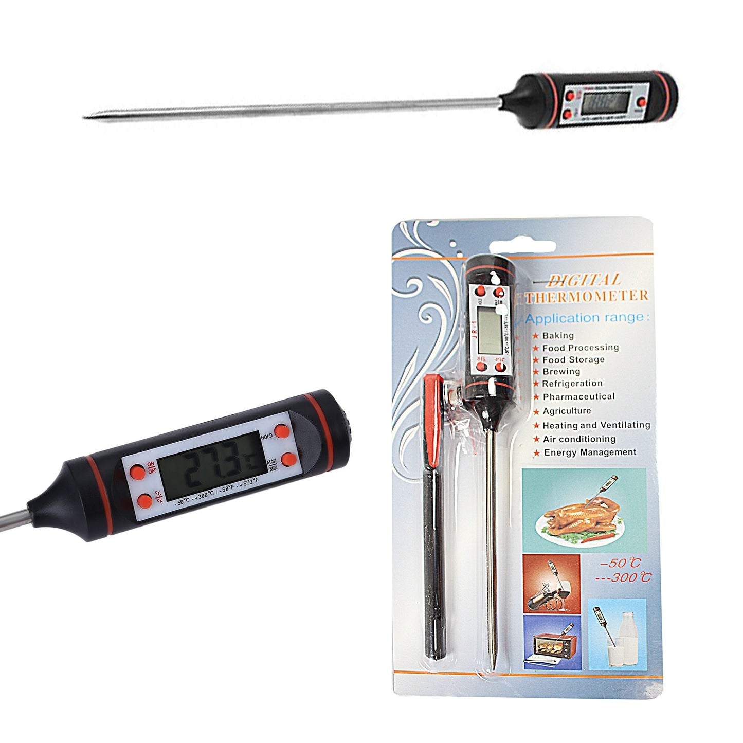 Professional Digital Cooking Thermometer Instant Read Wide Temperature Range