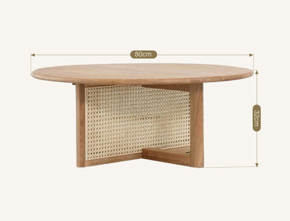 Dora Rattan Coffee Table, Light Oak