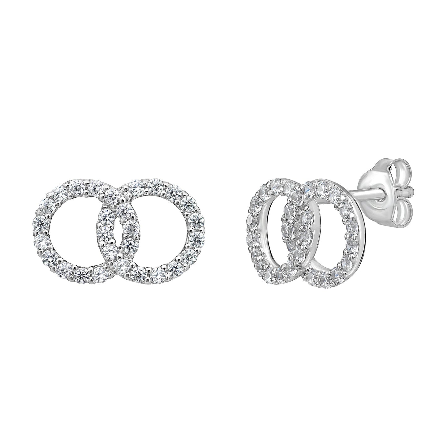 Double Circle Stud Earrings