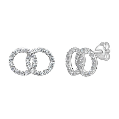 Double Circle Stud Earrings