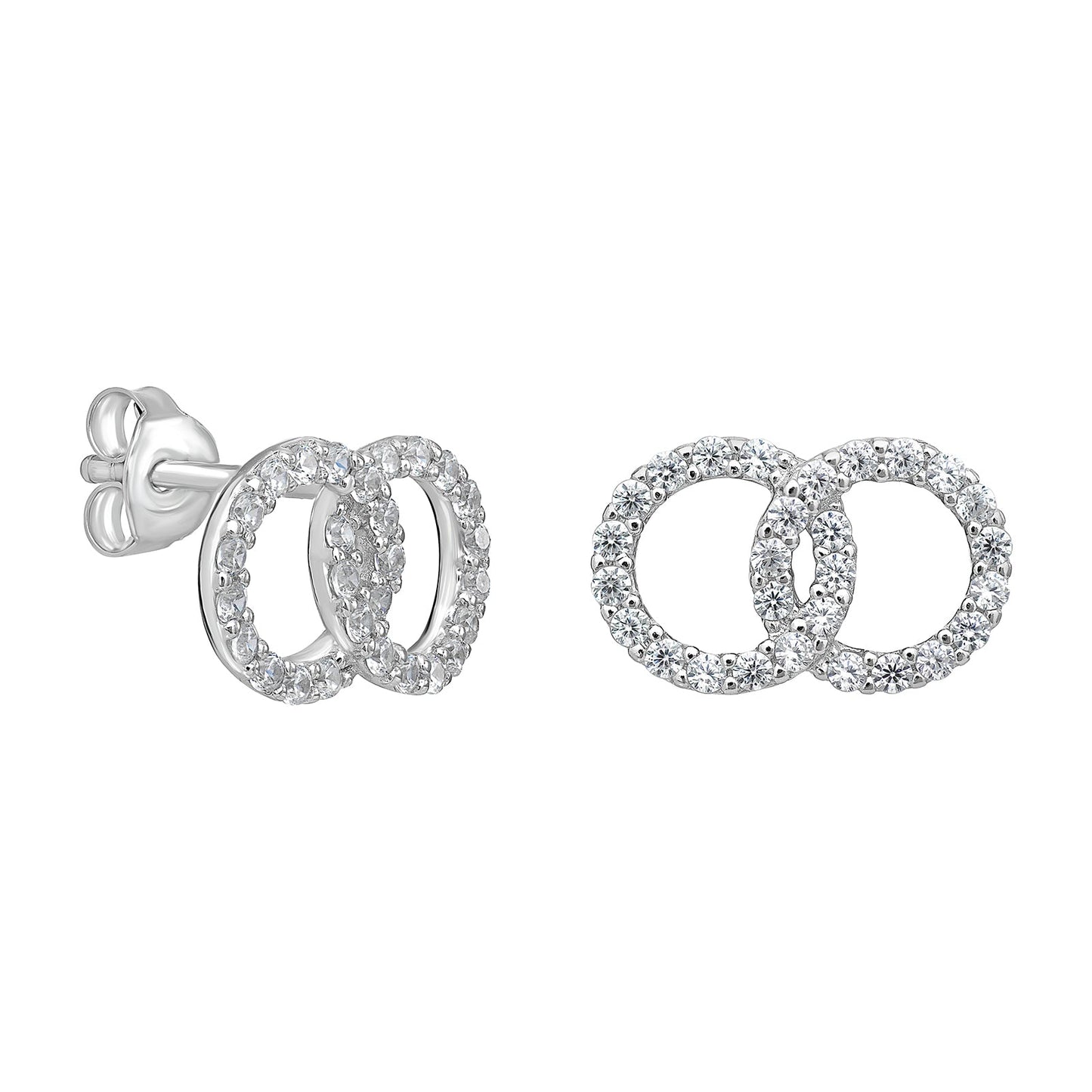 Double Circle Stud Earrings