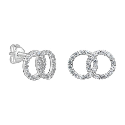 Double Circle Stud Earrings