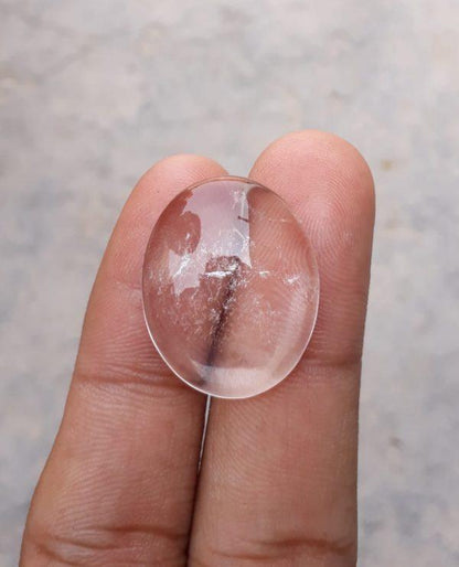 25.6ct Dur e Najaf Cabochon  - April Birthstone - Rock Crystal  - 25x21mm