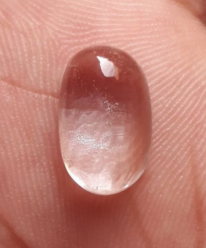 6.1ct Dur e Najaf - Pearl of Najaf Cabochon Transparent - April Birthstone - Rock Crystal Quartz -14x9mm