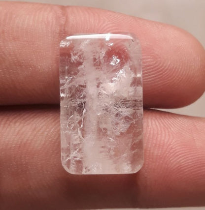 21.5ct Dur e Najaf - Pearl of Najaf Semi Transparent - April Birthstone - Rock Crystal Quartz -23x14mm