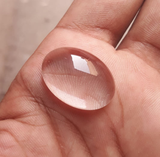 22.55ct Dur e Najaf - Pearl of Najaf Cabochon Transparent - April Birthstone - Rock Crystal Quartz -25x18mm