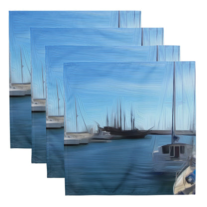 The Sleeping Yachts (at Morning) - Cloth Napkin Set