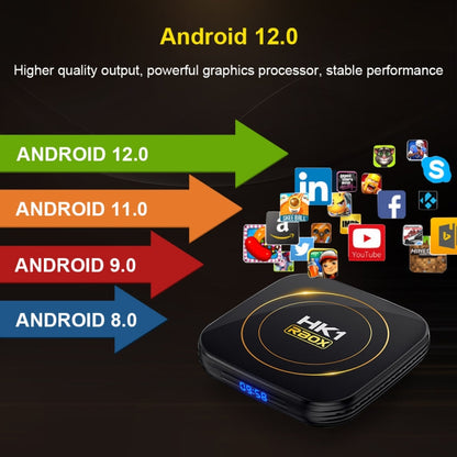 HK1 RBOX-H8S 4K Ultra HD Android 12.0 Smart TV Box with Remote Control, Allwinner H618 Quad-Core, 4GB+64GB, 4GB+64GB