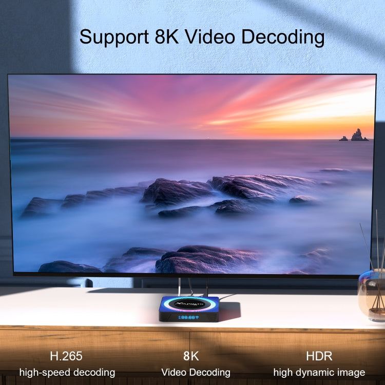 Acrylic X88 Pro 13 8K Ultra HD Android 13.0 Smart TV Box with Remote Control, RK3528 Quad-Core, 4G+32GB, 4G+32GB