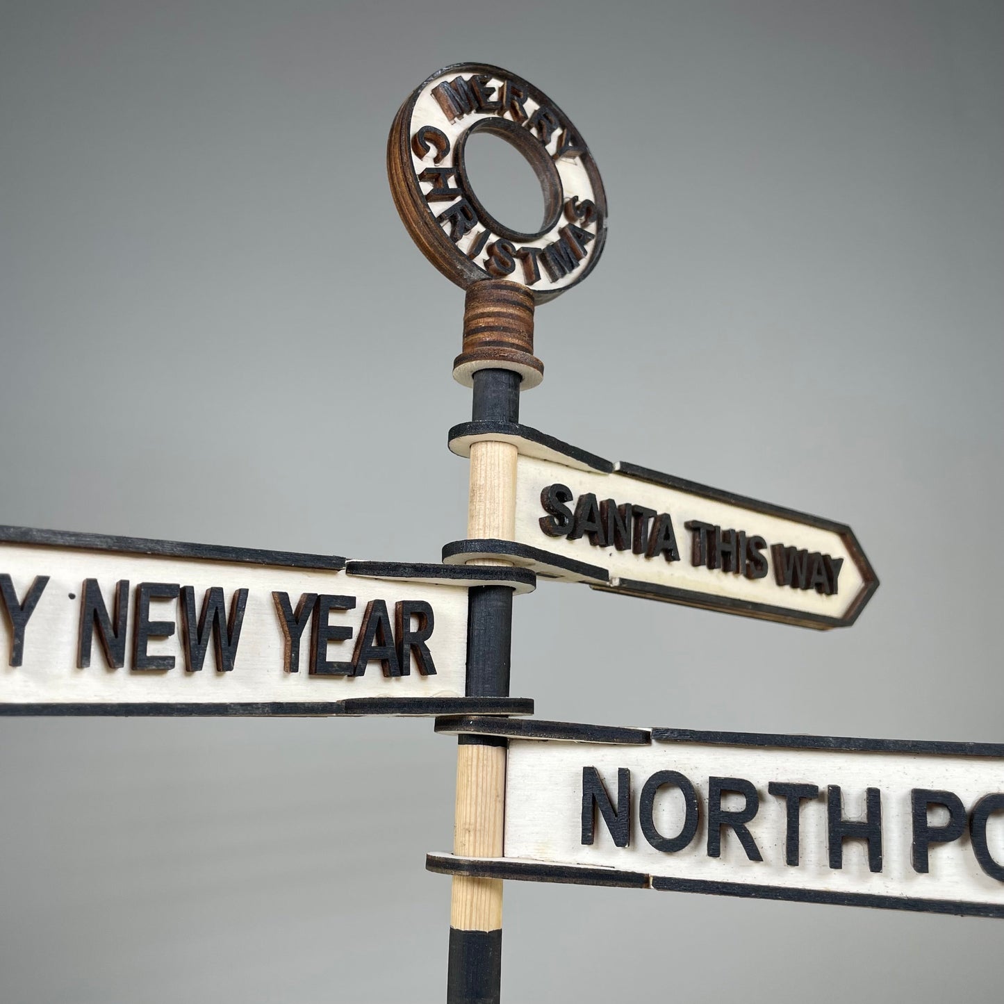 Christmas Direction Sign - Handmade Ornament