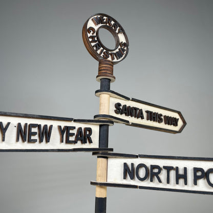 Christmas Direction Sign - Handmade Ornament