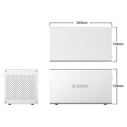ORICO Honeycomb Series WS400C3 SATA 3.5 inch 40TB USB-C / Type-C 4 Bays Aluminum Alloy HDD / SSD Enclosure, USB-C / Type-C 4 Bays