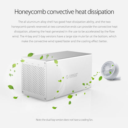 ORICO Honeycomb Series WS400C3 SATA 3.5 inch 40TB USB-C / Type-C 4 Bays Aluminum Alloy HDD / SSD Enclosure, USB-C / Type-C 4 Bays