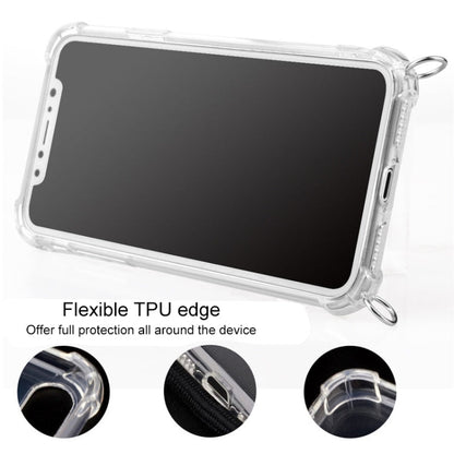 Four-Corner Anti-Fall Trasparent TPU Mobile Phone Case With Lanyard for iPhone, For iPhone 11