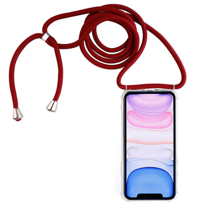 Four-Corner Anti-Fall Trasparent TPU Mobile Phone Case With Lanyard for iPhone, For iPhone 11