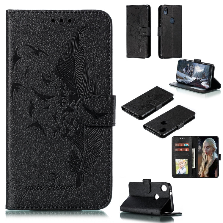 Feather Pattern Litchi Texture Horizontal Flip Leather Case with Wallet & Holder & Card Slots, For Motorola One Pro, For Motorola Moto E6, For Motorola Moto G7 Play, For Motorola Moto G7 Power