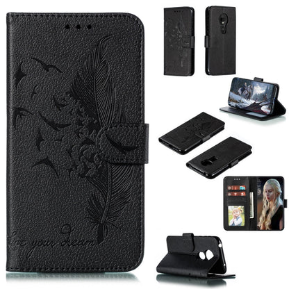 Feather Pattern Litchi Texture Horizontal Flip Leather Case with Wallet & Holder & Card Slots, For Motorola One Pro, For Motorola Moto E6, For Motorola Moto G7 Play, For Motorola Moto G7 Power