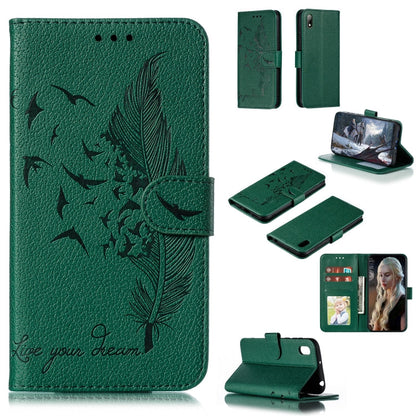 Feather Pattern Litchi Texture Horizontal Flip Leather Case with Wallet & Holder & Card Slots, For Huawei Y5 (2019) / Honor 8S, For Huawei Y6 (2019) / Honor Play 8A, For Huawei Y7 (2019), For Huawei Y9 (2019)