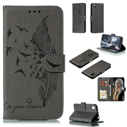 Feather Pattern Litchi Texture Horizontal Flip Leather Case with Wallet & Holder & Card Slots, For Huawei Y5 (2019) / Honor 8S, For Huawei Y6 (2019) / Honor Play 8A, For Huawei Y7 (2019), For Huawei Y9 (2019)