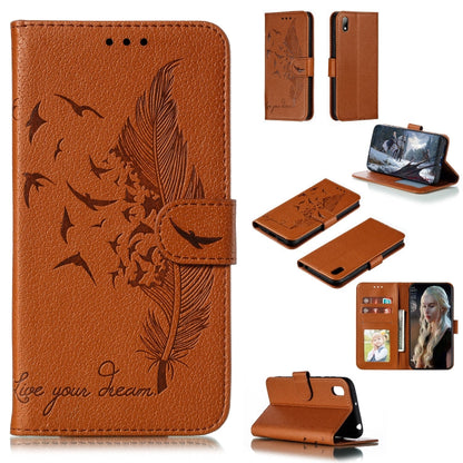 Feather Pattern Litchi Texture Horizontal Flip Leather Case with Wallet & Holder & Card Slots, For Huawei Y5 (2019) / Honor 8S, For Huawei Y6 (2019) / Honor Play 8A, For Huawei Y7 (2019), For Huawei Y9 (2019)