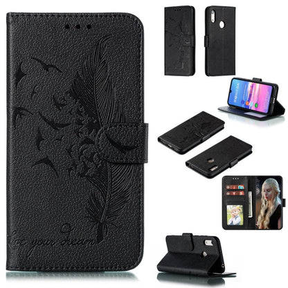 Feather Pattern Litchi Texture Horizontal Flip Leather Case with Wallet & Holder & Card Slots, For Huawei Y5 (2019) / Honor 8S, For Huawei Y6 (2019) / Honor Play 8A, For Huawei Y7 (2019), For Huawei Y9 (2019)