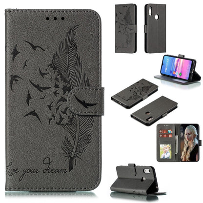 Feather Pattern Litchi Texture Horizontal Flip Leather Case with Wallet & Holder & Card Slots, For Huawei Y5 (2019) / Honor 8S, For Huawei Y6 (2019) / Honor Play 8A, For Huawei Y7 (2019), For Huawei Y9 (2019)