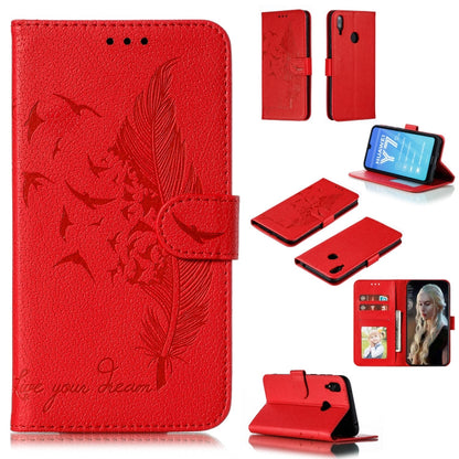 Feather Pattern Litchi Texture Horizontal Flip Leather Case with Wallet & Holder & Card Slots, For Huawei Y5 (2019) / Honor 8S, For Huawei Y6 (2019) / Honor Play 8A, For Huawei Y7 (2019), For Huawei Y9 (2019)