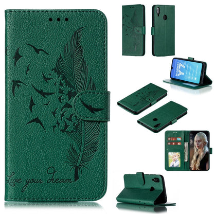 Feather Pattern Litchi Texture Horizontal Flip Leather Case with Wallet & Holder & Card Slots, For Huawei Y5 (2019) / Honor 8S, For Huawei Y6 (2019) / Honor Play 8A, For Huawei Y7 (2019), For Huawei Y9 (2019)