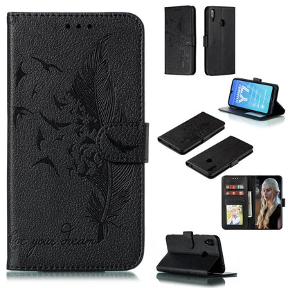 Feather Pattern Litchi Texture Horizontal Flip Leather Case with Wallet & Holder & Card Slots, For Huawei Y5 (2019) / Honor 8S, For Huawei Y6 (2019) / Honor Play 8A, For Huawei Y7 (2019), For Huawei Y9 (2019)