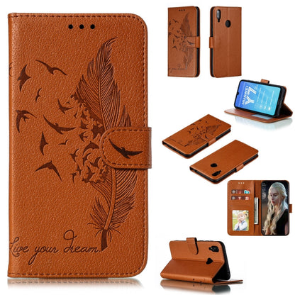 Feather Pattern Litchi Texture Horizontal Flip Leather Case with Wallet & Holder & Card Slots, For Huawei Y5 (2019) / Honor 8S, For Huawei Y6 (2019) / Honor Play 8A, For Huawei Y7 (2019), For Huawei Y9 (2019)