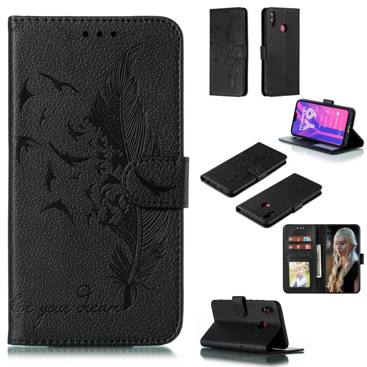 Feather Pattern Litchi Texture Horizontal Flip Leather Case with Wallet & Holder & Card Slots, For Huawei Y5 (2019) / Honor 8S, For Huawei Y6 (2019) / Honor Play 8A, For Huawei Y7 (2019), For Huawei Y9 (2019)