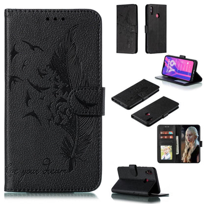 Feather Pattern Litchi Texture Horizontal Flip Leather Case with Wallet & Holder & Card Slots, For Huawei Y5 (2019) / Honor 8S, For Huawei Y6 (2019) / Honor Play 8A, For Huawei Y7 (2019), For Huawei Y9 (2019)