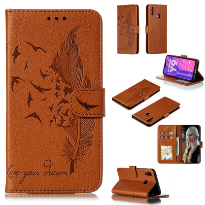 Feather Pattern Litchi Texture Horizontal Flip Leather Case with Wallet & Holder & Card Slots, For Huawei Y5 (2019) / Honor 8S, For Huawei Y6 (2019) / Honor Play 8A, For Huawei Y7 (2019), For Huawei Y9 (2019)