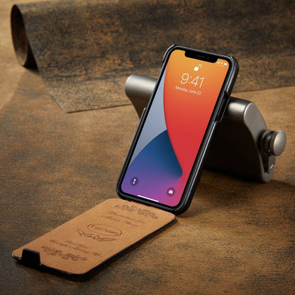 Fierre Shann Retro Oil Wax Texture Vertical Flip PU Leather Case, For iPhone 12 mini, For iPhone 12 / 12 Pro, For iPhone 12 Pro Max